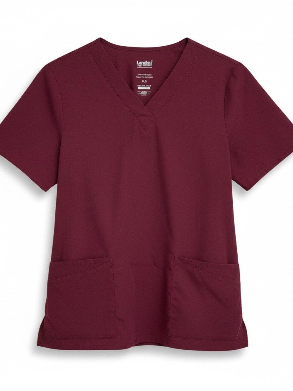 Landau V-Neck Scrub Top in Burgundy XL